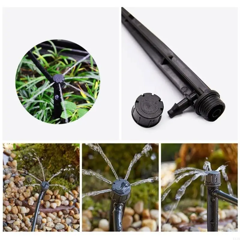 KX4B 100PCS Émetteurs goutte à goutte réglables à 360 degrés huit / cinq trous débive