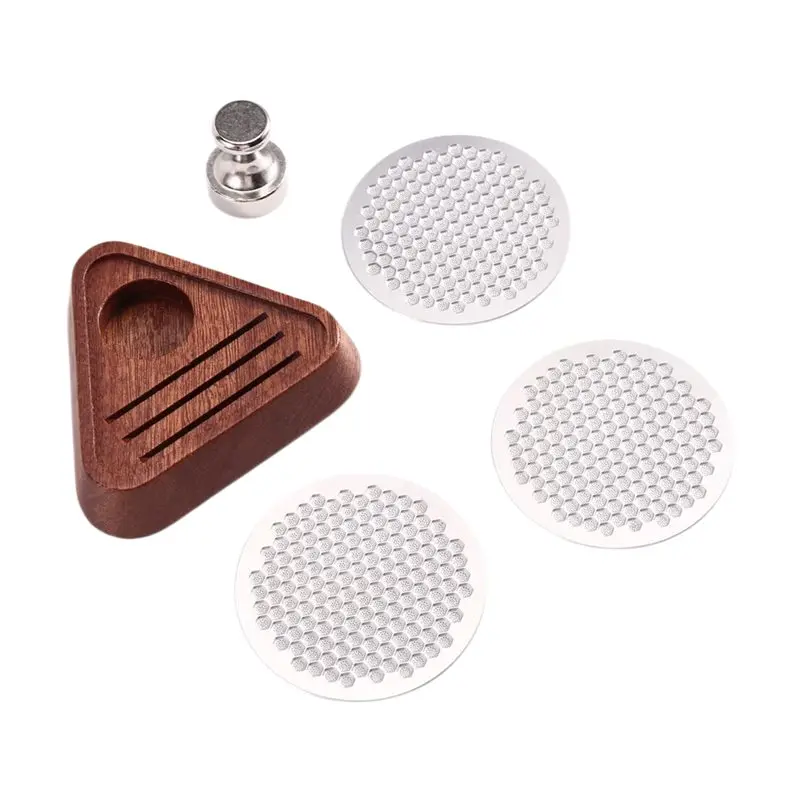 A04G-Reusable Filter Screen, 3 Pieces 53.5Mm Espresso Puck Magnetic Storage Base For Water Splitter