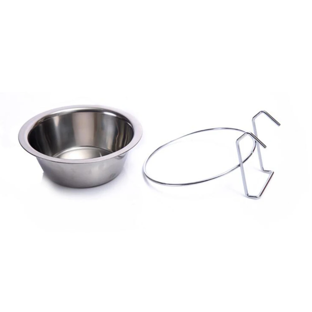

3pcs Hanging Dog Bowl Set Stainless Steel Non-Tip Pet Food Water Bowl Cage Coop Kennel Rust Resistant Easy Clean S M L Bird