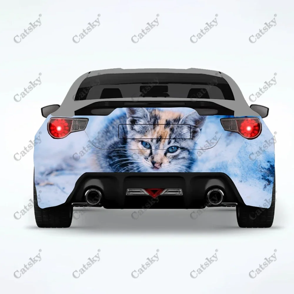 Animal Winter Cat Car Stickers, Custom Truck Rear Decoration, Painting, Car Modification Stickers, Car Accessories, Rear Decals