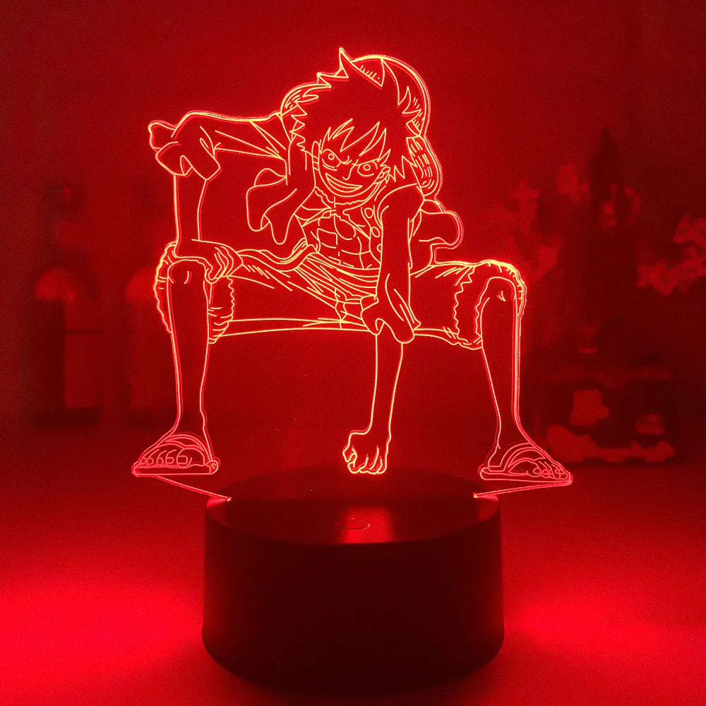 7 Colors Black Base 3D Night Lights Zoro Luffy Ace Anime Lava Lamp Toys Nightlights Kids Bedroom Table Lampe Home Manga Gifts