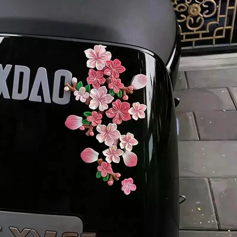 3D Floating Cherry Blossom DIY Resin Decals Removable Reusable 8/32 Pack for Car E-Vehicle Rear Window Home Decor