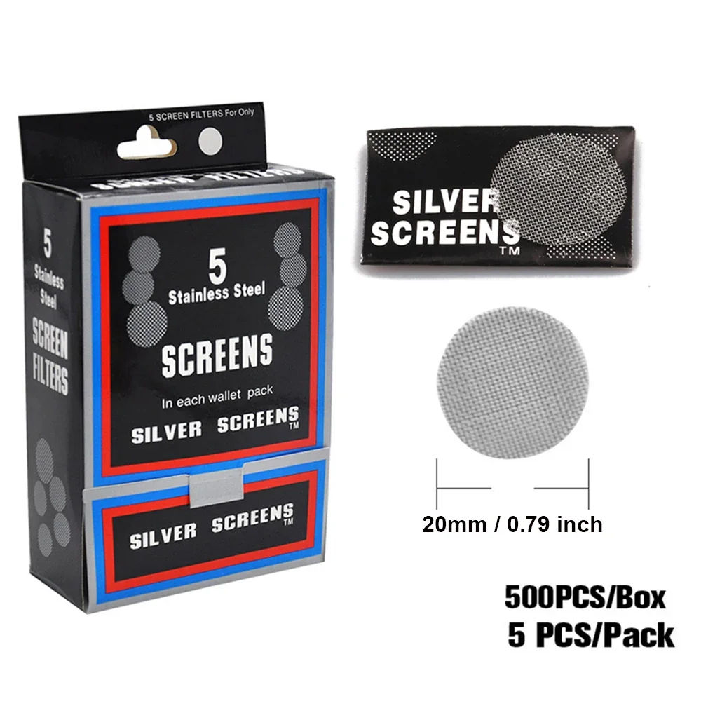 500/1000Pcs Pipe Filter Silver Mesh Screen Tobacco Pipe 20mm Multifunctional Herb Smoking Tools Accessories view 2