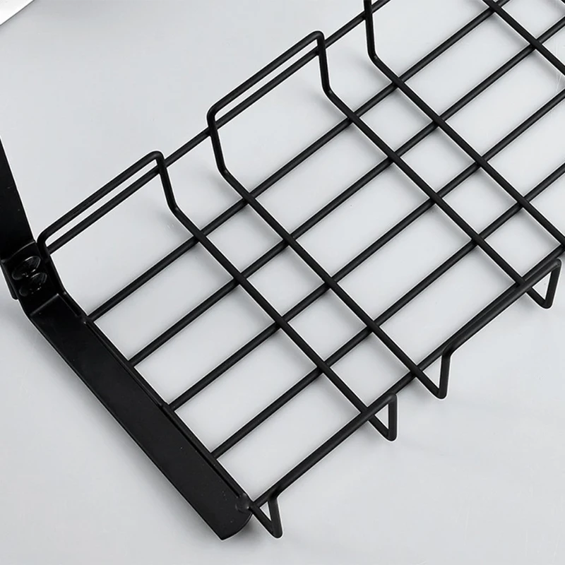Under-desk Cable Management Rack Hanger Punch Free Hanging Wire Storage Organizer Wire Power Board Adapter Holder Basket Shelf