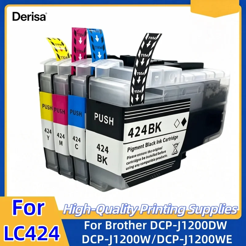 EU .1set LC424 INK CARTRIDGE LC-424 Compatible Ink Cartridge For Brother DCP-J1200DW DCP-J1200W DCP-J1200WE printer Color INK