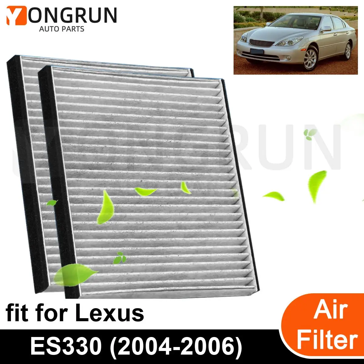 

2 шт., автомобильный воздушный фильтр для двигателя 2004-2006 Lexus ES330, автомобильные аксессуары OEM CF10132 87139-06030 87139-32010 87139-YZZ05