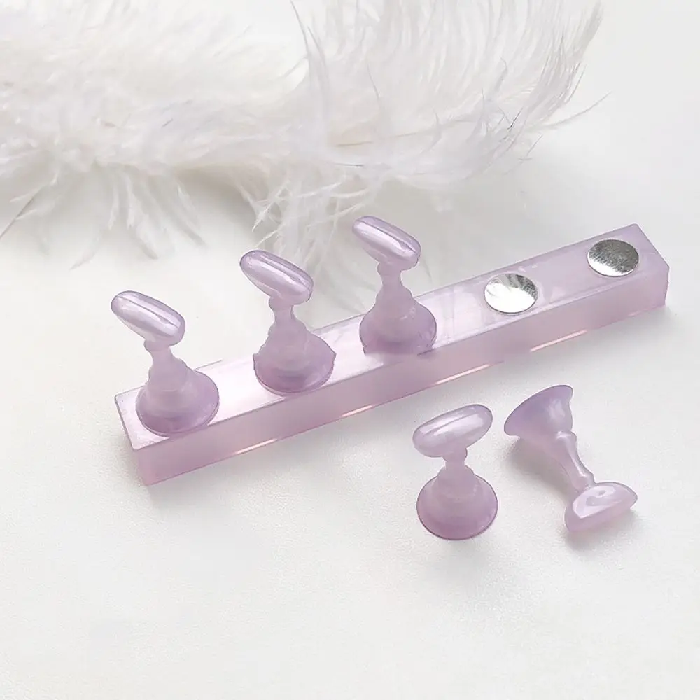 1Set Jelly False Nail Tips Practice Trainning Display Stand Holder Base Crystal Nail Art Polish Display Manicure Tools