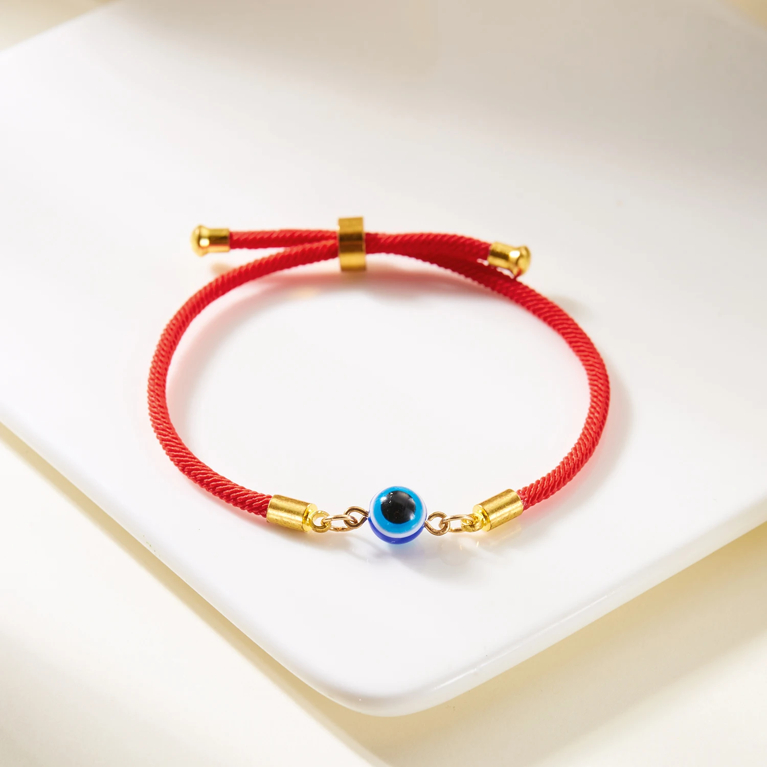 Einfaches türkisches blaues Evil Eye 7-Knoten-geflochtenes Armband für Damen und Herren, glückliches rotes Seil, handgefertigtes Armband, Ästhetik, Party-Schmuck – Detail 7