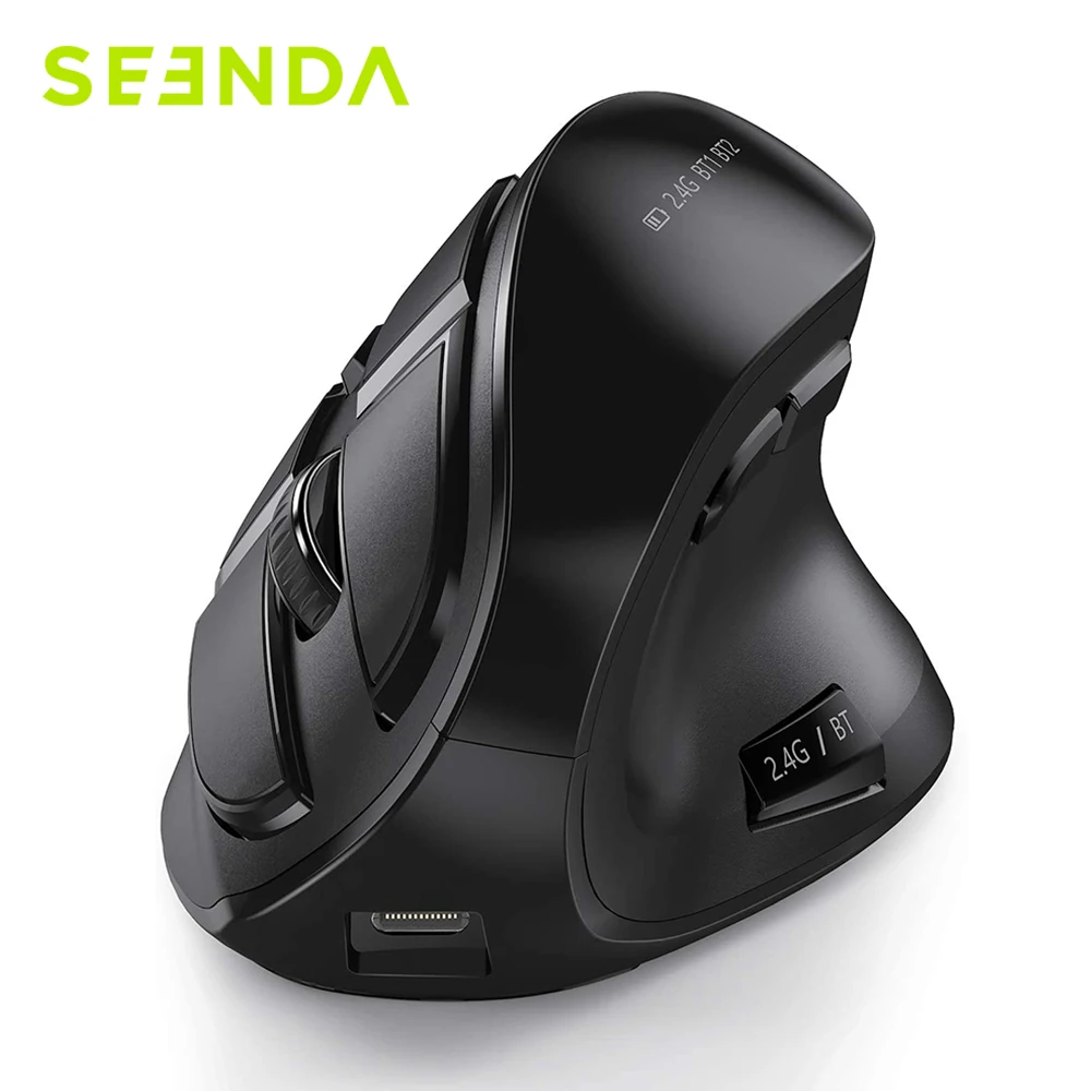 

Seenda Vertical Ergonomic Wireless Mouse Rechargeable 5.0 3.0 2.4g Usb Mice For Computer Laptop Pc Office