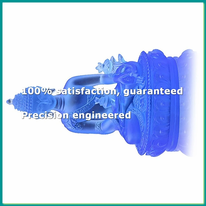 Tibetan Medicine Buddha Statue,Translucent Resin Buddha Sculpture Meditation Decor Spiritual Decor Collectible -Blue-A07G