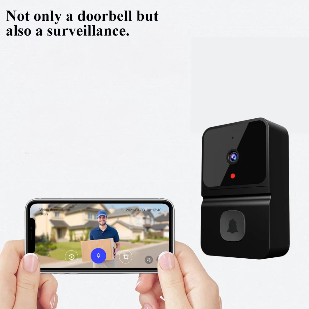 WiFi Video Doorbell Smart Camera Wireless HD Night Vision Door Phone Remote Intercom Home Security Two Way Audio System