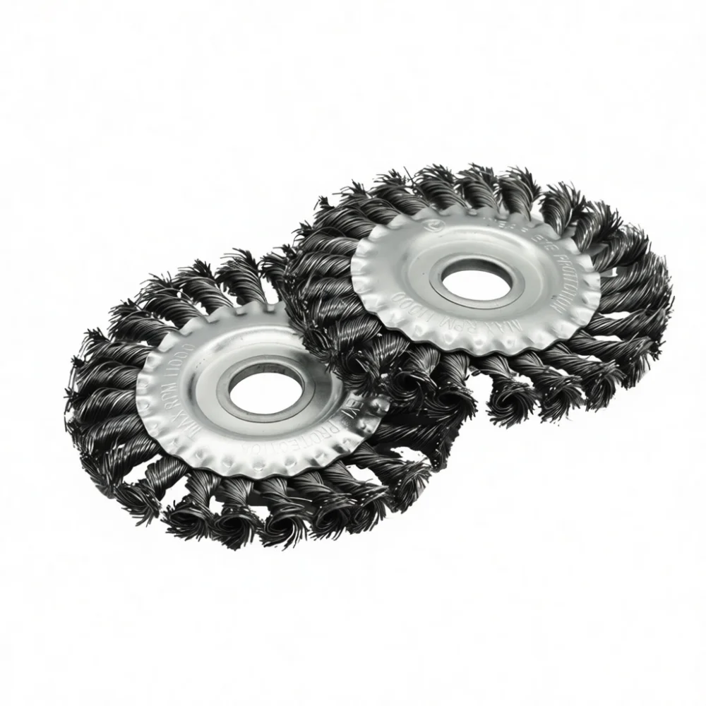 Parallel Wire Wheel Brush 125mm Twisted Stainless Steel Knot Brush For Metal Surface Cleaning Rust Paint Removal Power Tool
