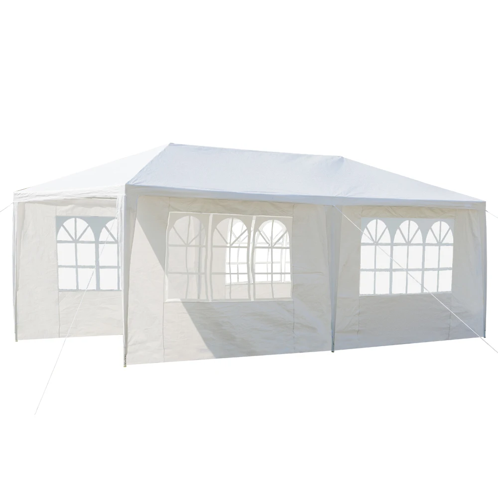 

10'X20' Outdoor Party Tent with 4 Removable Sidewalls, Waterproof Canopy Patio Wedding Gazebo, White