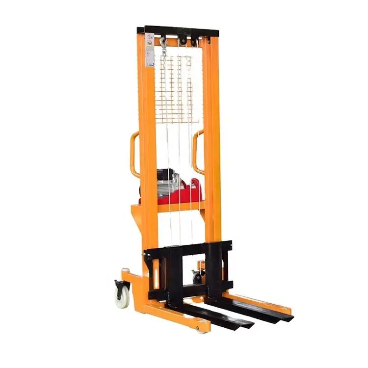 1 ton 1.6 meters electric hydraulic forklift small hand truck loader unloader