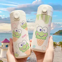 Cartoon KEROKERO KEROPPI Large Capacity Thermos Cup Cartoon Creative Small Portable Stainless Steel Student Water Cup  Wholesale