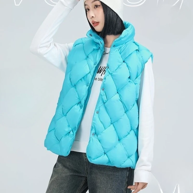 

Яркий цвет, возрастной хлопковый жилет, женская верхняя одежда, зимний новый высококачественный тканый модный жилет, утепленная теплая хлопковая куртка