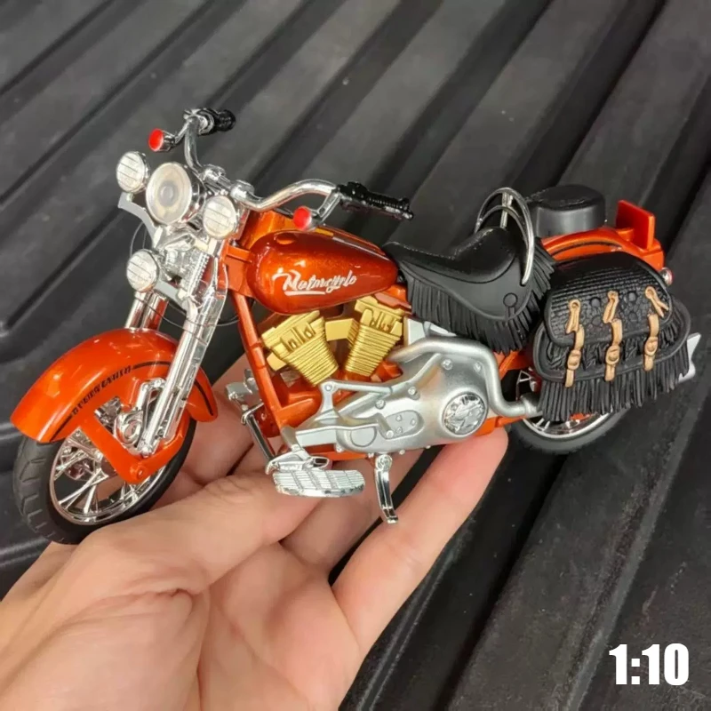 

1:10 Retro Cruise Motorcycle Model Simulation Alloy Street Bike Motorcycle Series Toy Gift