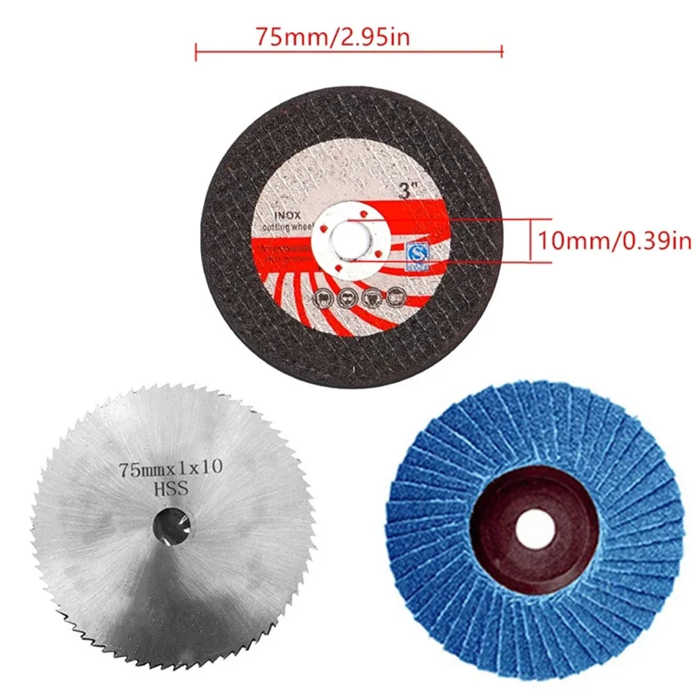 Imagem -05 - Mini Disco de Corte Polegada Metal Circular Resina Lixar Rebolo Metal Corte Rápido Lâmina Serra para Moedor Ângulo Peças 75 mm