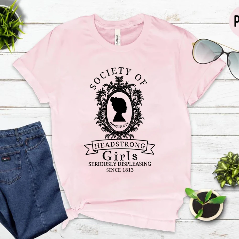 Aesthetic Jane Austen T-shirt Pride and Prejudice Tshirt Bookish Gifts Shirt Short Sleeves Print Graphic T Shirts Women Clothing