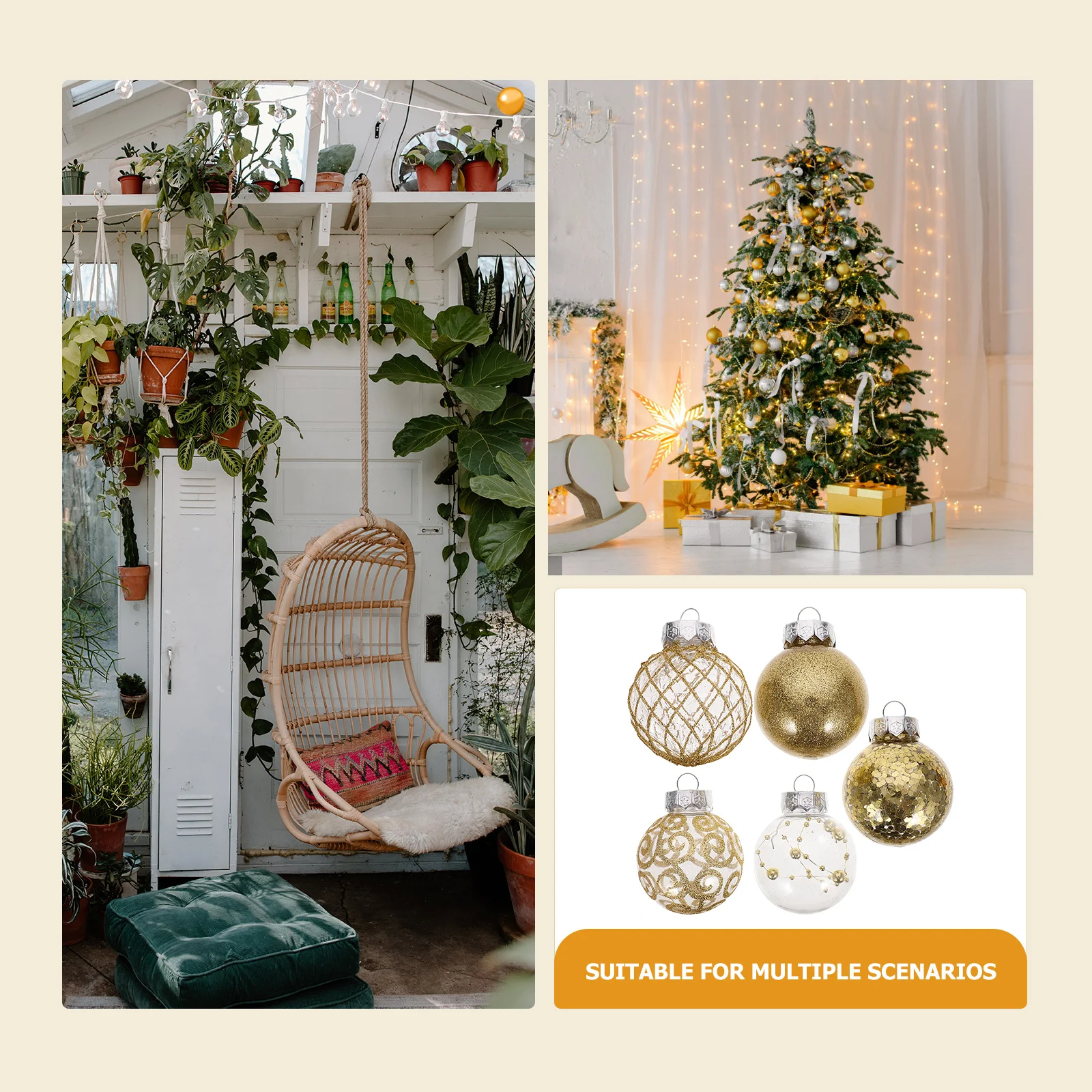 

30Pcs Xmas Balls Christmas Tree Hanging Ornaments Elegant Glitter Ball Pendants Mix Match Versatile Decor Christmas Ball