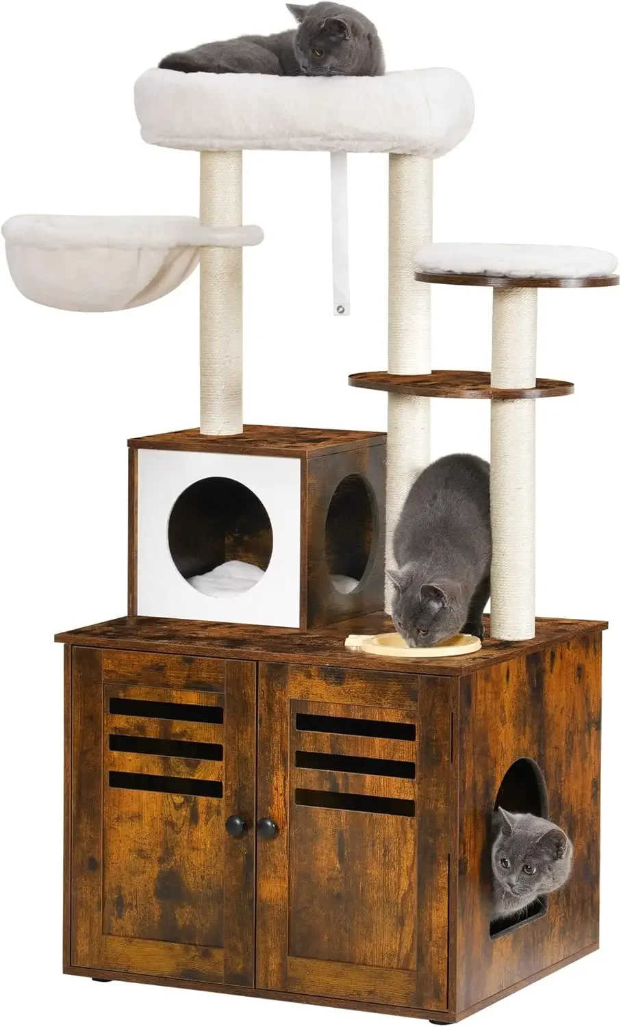 Arbre to chat avec placa grande, bac to liquere en Mont, meuble d'intérieur tout-en-un for chat