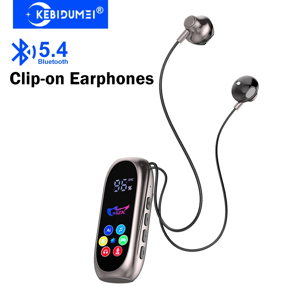KEBIDUMEI Karaoke Clip-on Earphones Bluetooth 5.4 Headphones Gaming Headsets TWS Wireless Earbuds Support TF Card K Song Monitor