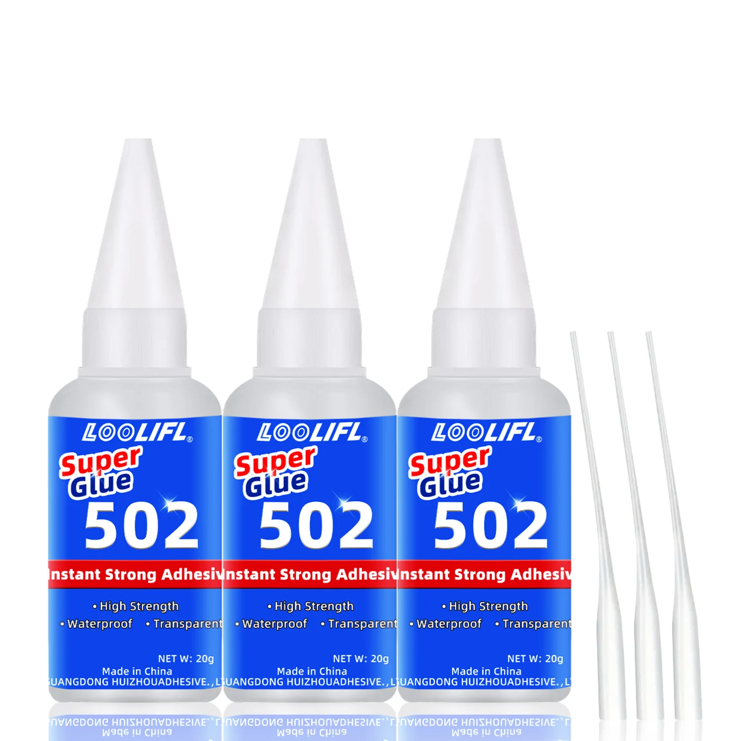 LOOLIFL 502 Superkleber Cyanacrylat-Schnellkleber mit extra präzisen Applikatordüsen für die Reparatur von Metall, Kunststoff, Spielzeug, Bastelarbeiten und Heimwerken