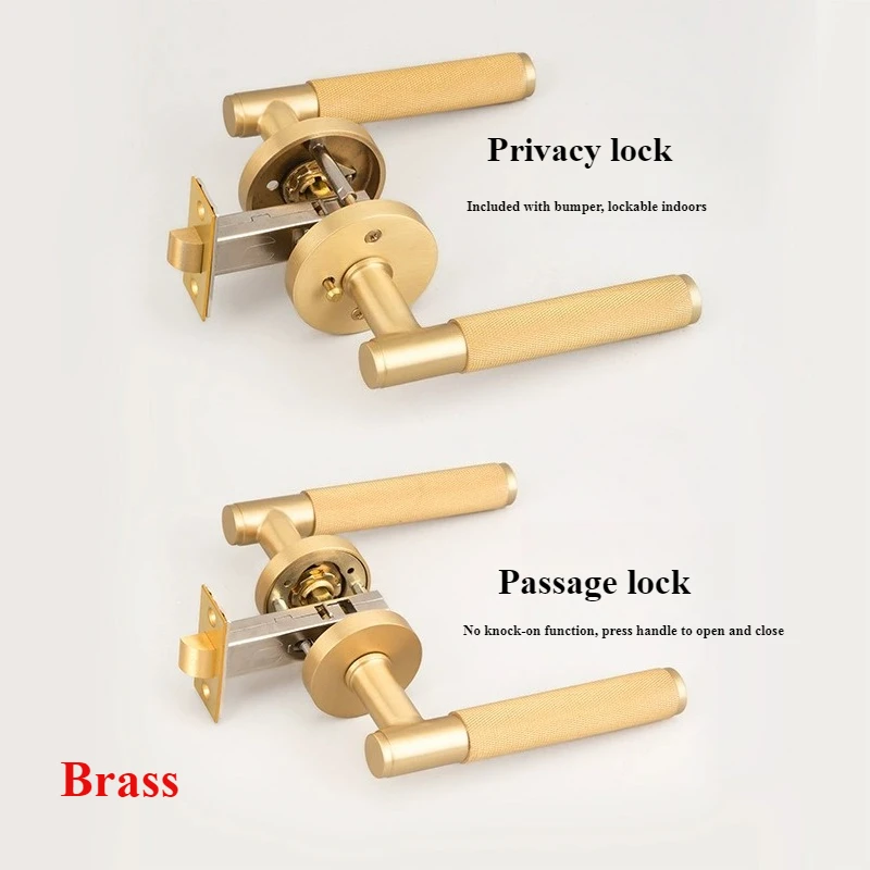 

Дверной замок для конфиденциальности, латунный поворотный ключ с накаткой, рычаг, ручка, золотистая, черная, входная дверная ручка, двусторонняя ручка для ванной комнаты, спальни, без ключа