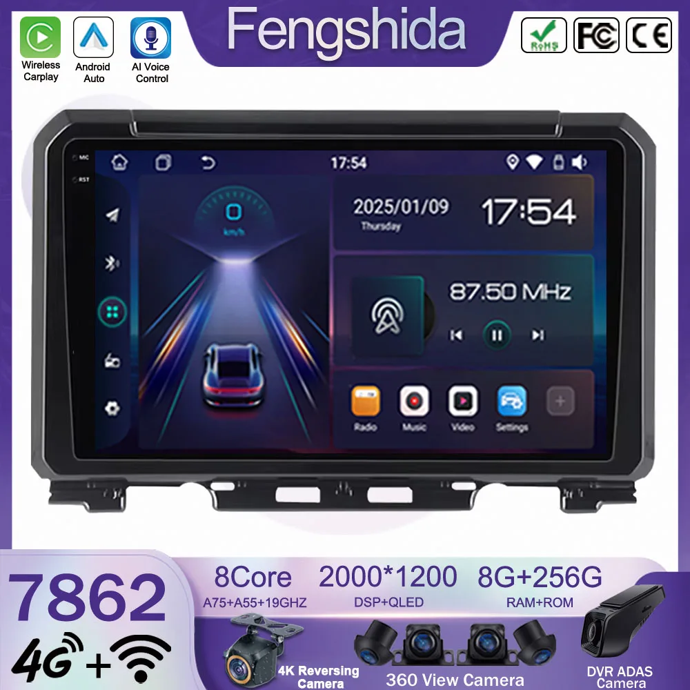 

Android 14 IPS Touch Screen 9 Inch Car Radio Multimedia Video Player For Suzuki Jimny JB64 2018 2019 2020 GPS Navigation Stereo