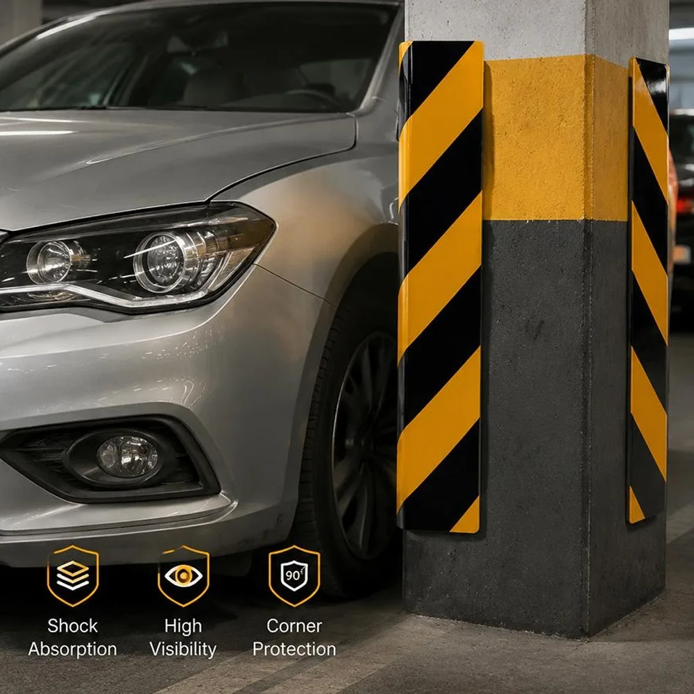 Parkgaragen-Eckenschutz Reflektierender Streifen EVA-Schaumstoff Wandschutz Parkplatz-Säulen-Antikollisionsschutz Fahrzeugschutz – Detail 3