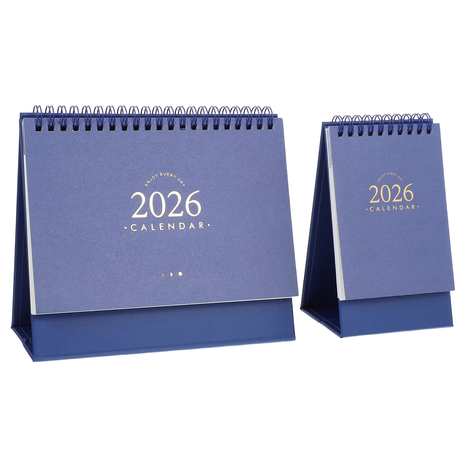 

2pcs Desktop Calendar 2026 Standing Flip Desk Calendar Large Daily Planner Twin Wire Binding Green Thick Paper Office Home Study