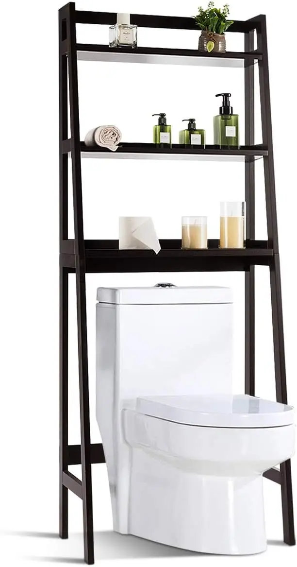 

Bathroom Space Saver, Over The Toilet Rack, Free Standing 3- Bathroom Organizer, Multifunctional Bathroom Toilet Rack (Brown)