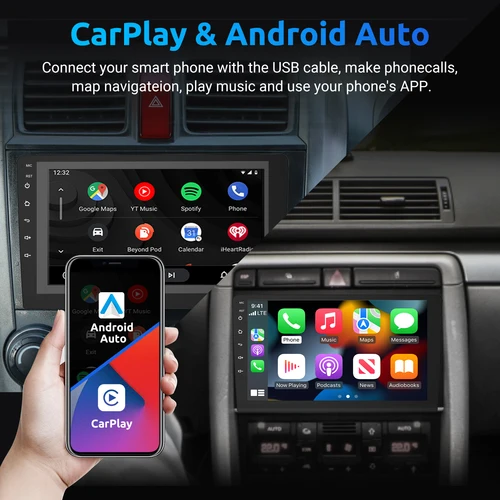 Imagen 2 del producto ESSGOO inalámbrico Carplay Android Auto Radio de coche 7 9 10 ""2 Din reproductor Multimedia Universal Autoradio estéreo con cámara 720P AHD