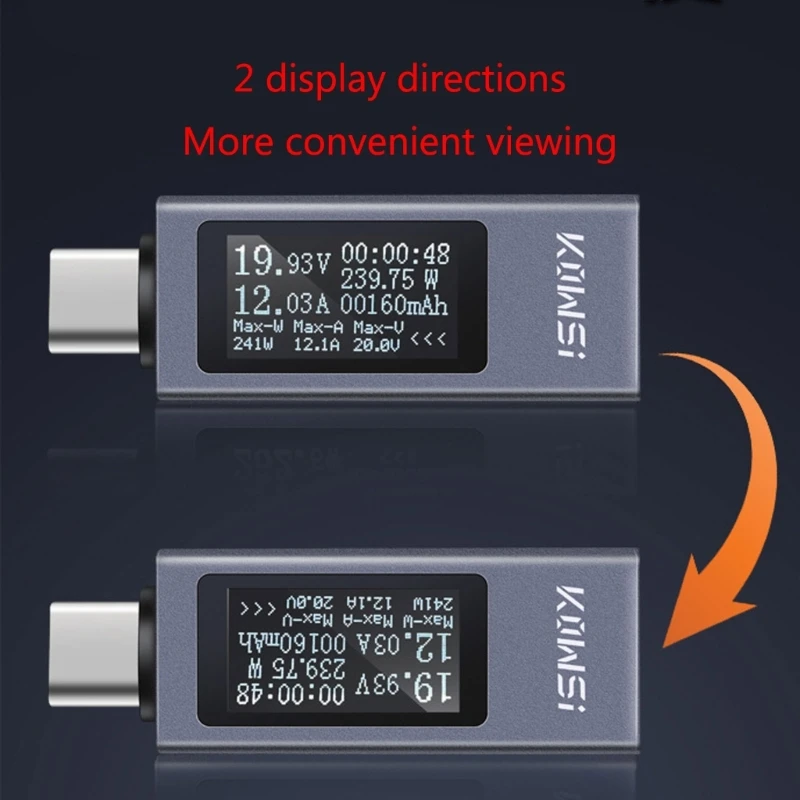 USB C Tester Voltmeter Ammeter USB C Charging Detector LED Display Portable