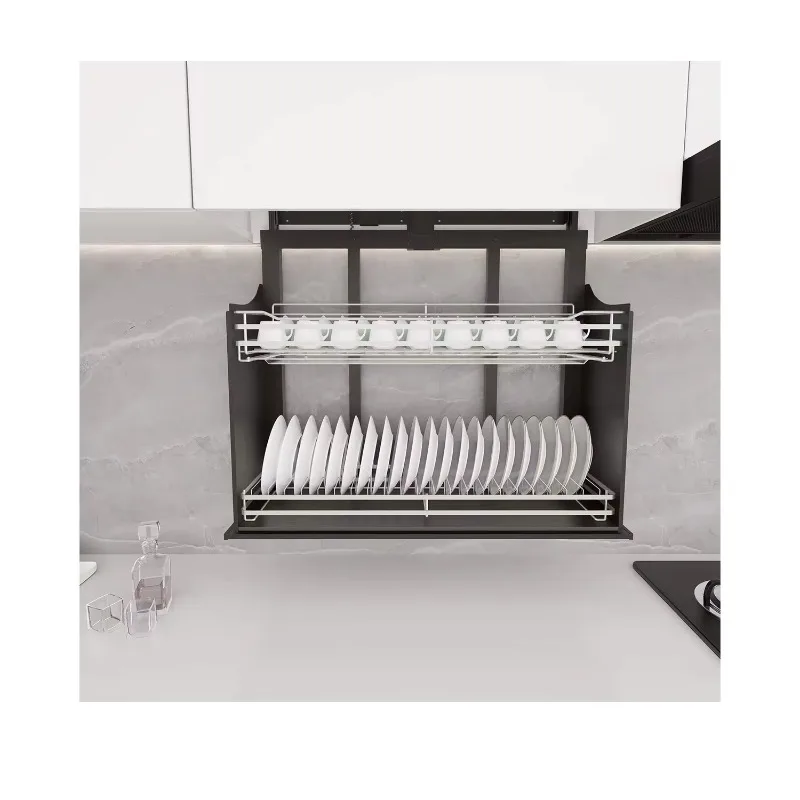 

Electric Hanging Cabinet Lifting Basket Kitchen Cabinet Vertical Pull-down Storage Rack Adjustable Seasoning Basket