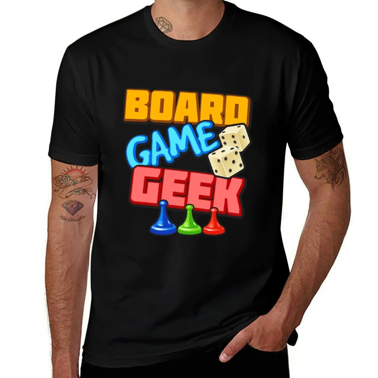 

plain t Geek man Game for T-Shirt black shirt cotton man t white pack for Board shirts man cotton t-shirt package