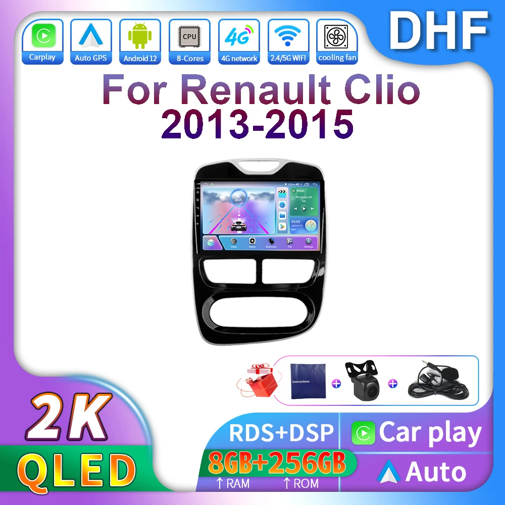 

DHF Android 13 Auto Car Radio GPS For Renault Clio 3 4 2012-2016 Automatic Multimedia Video Audio Player GPS Navigation Carplay