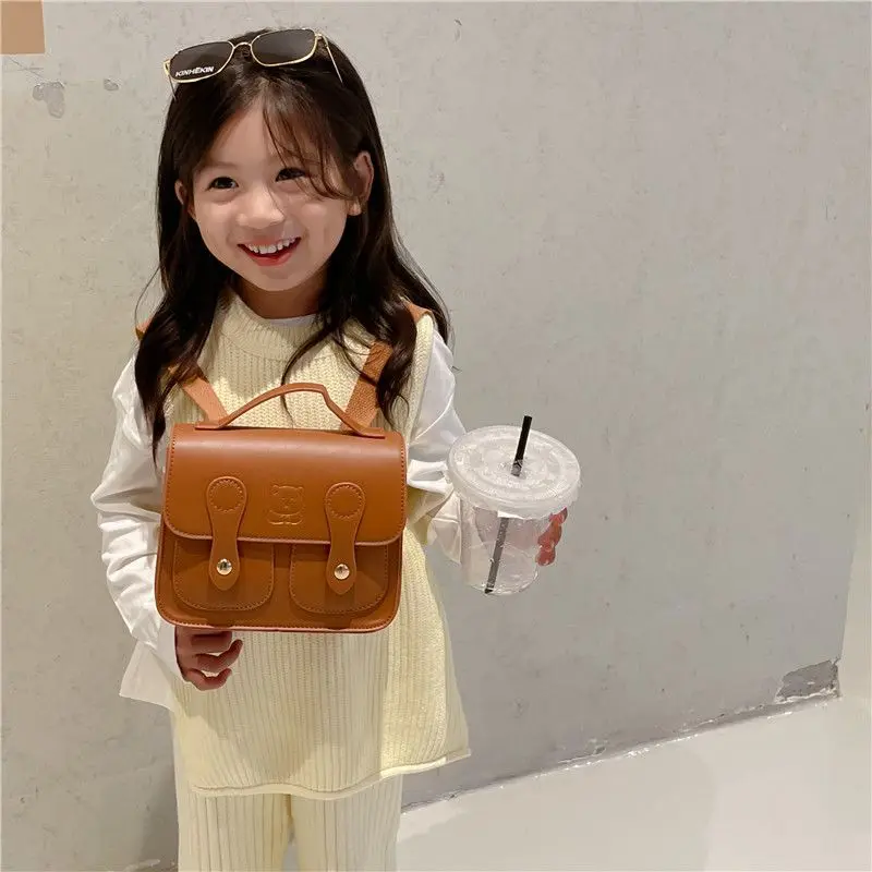 2026 Japanese 1-3 Year Old Cute PU Leather Backpack Girls' Out Travel Portable Backpack Children's Trendy Handheld BackpackLJ078