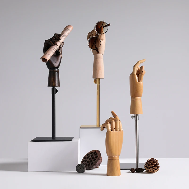

Scandinavian Adjustable Mannequin Hand Articulated Wooden Display Prop Art Studio Sketch Hand Model Minimalist Hand Sculpture