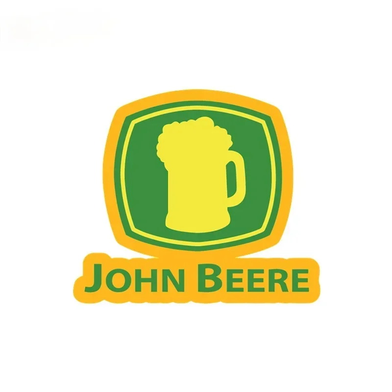 Car Stickers Funny JOHN BEERE, Deer Drinking Beer Personality Car Motorcycle Vinyl Decal Cover Scratches,15cm*15cm