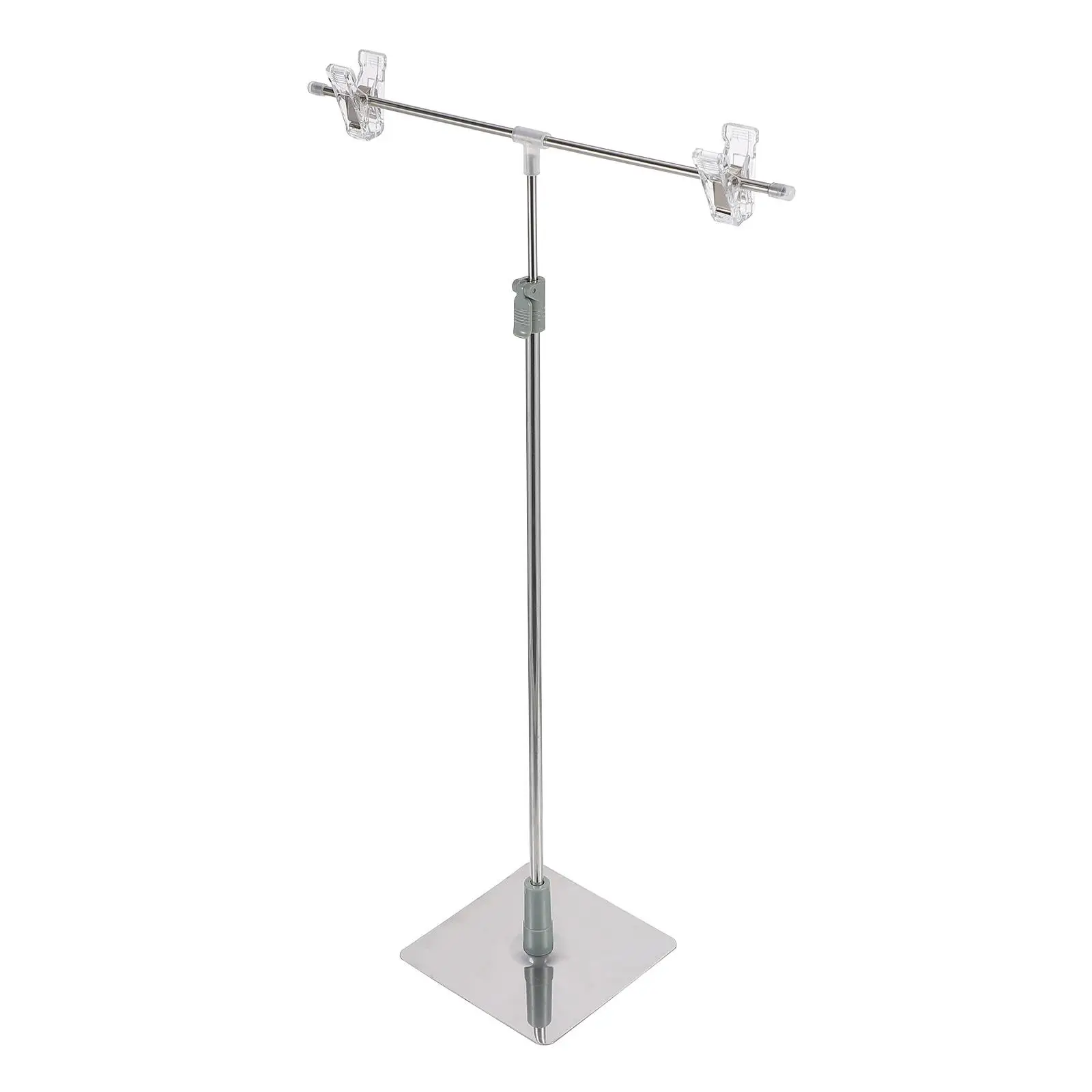 T Shaped Poster Stand Stainless Steel Adjustable Height Banner Advertising Sign Display Rack Easel Poster Holder