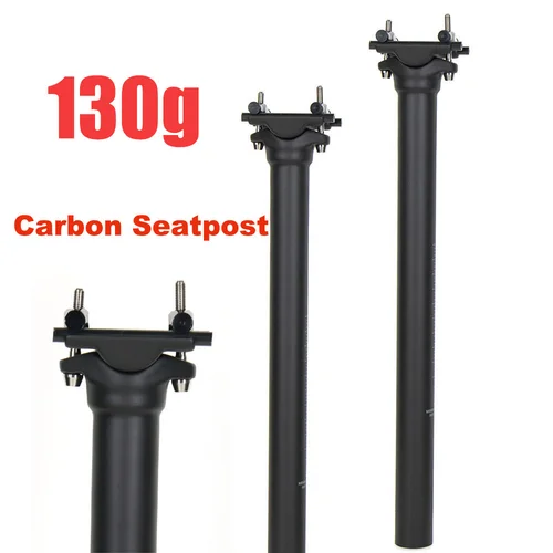 Tija de sillín de bicicleta de fibra de carbono T800, tubo de asiento de carretera/montaña, piezas de bicicleta 27,2/31,6*300/350/400mm, tornillos de titanio 125g