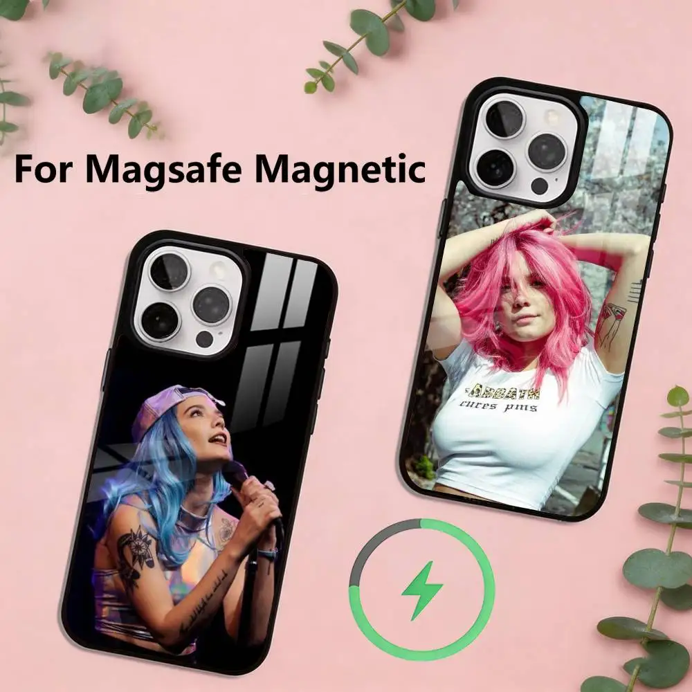 

Singer Halsey Phone Case For iPhone17,16,15,14,13,12,11 Plus,Pro Magnetic with Magsafe Wireless Charging