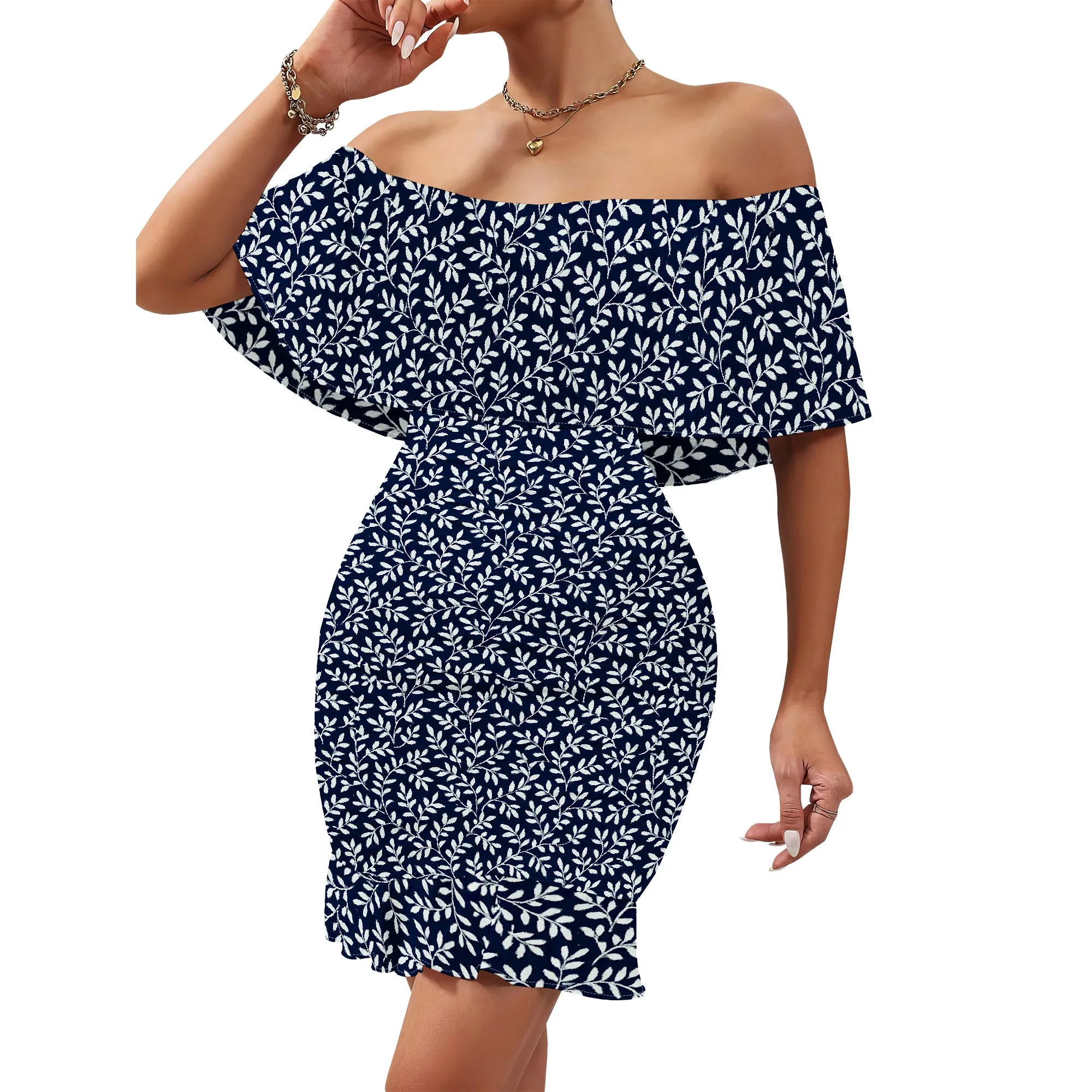 

Womens Maxi Dress Off Shoulder Floral Print Boho Beach Summer Dresses