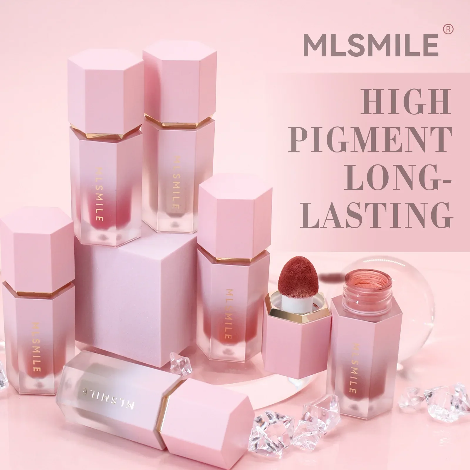 Natural Blusher Cute Korean Makeup for Women Liquid Blush Waterproof Multi-purpose Facial Nourishing Blush Stick Cheek