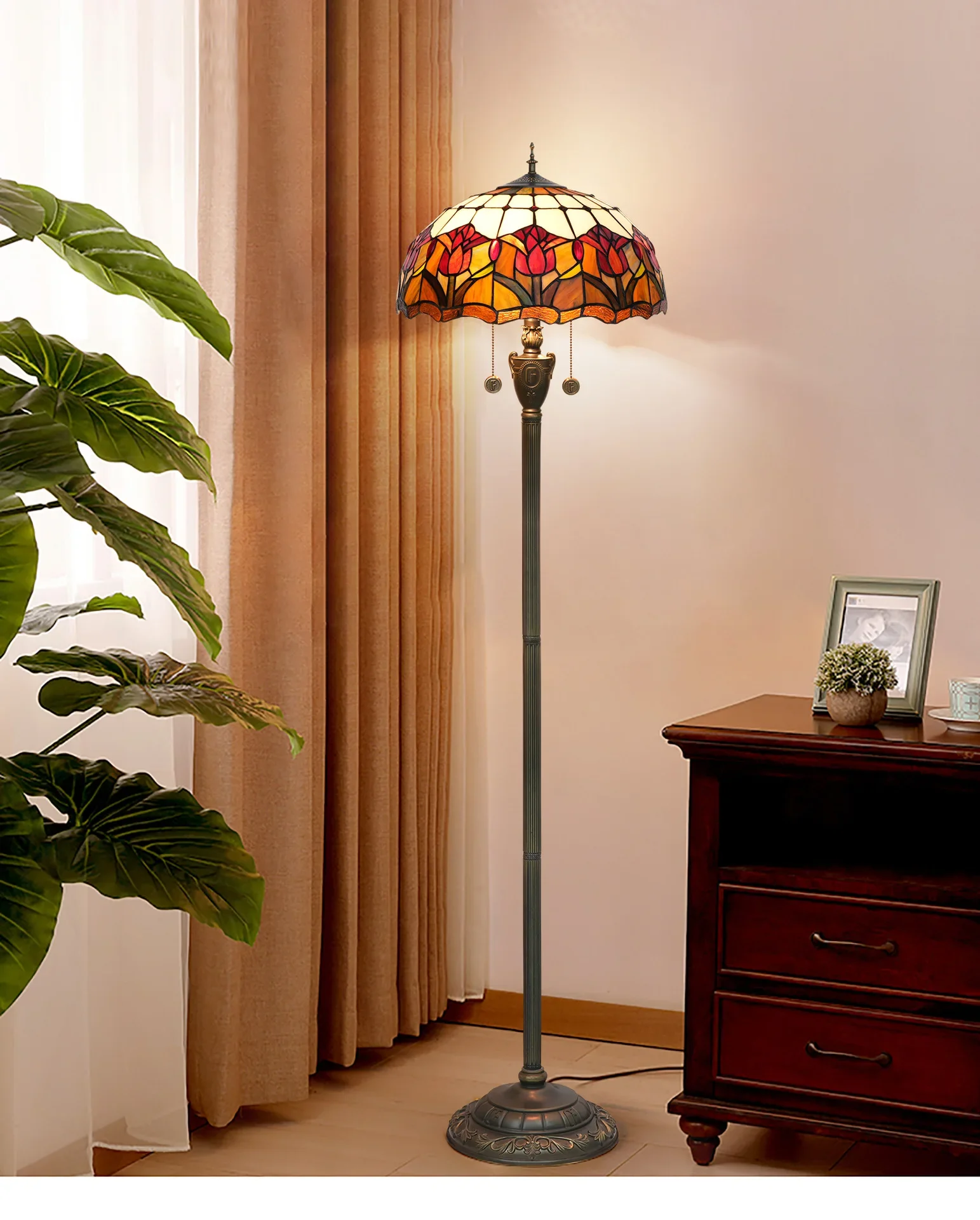 40 cm tulipano rosso arte europea vetro colorato soggiorno sala da pranzo camera da letto lampada da terra barra saldante