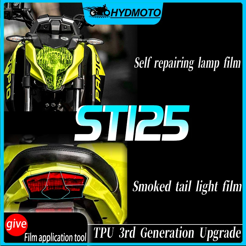 For CFMOTO st125 transparent headlight film smoked black tail light film scratch repair film modification