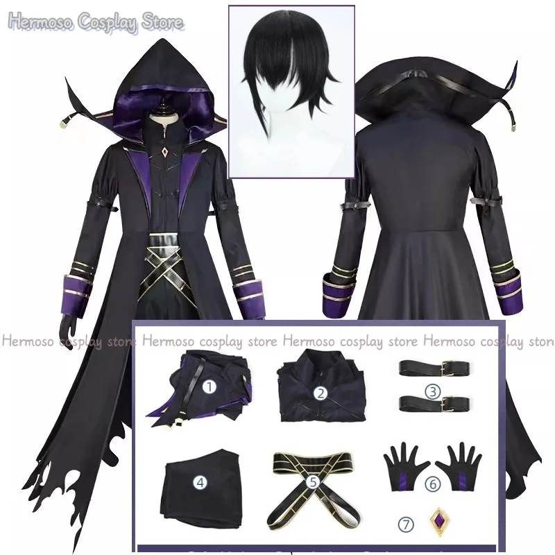 Kagenou CID Cosplay Kostüm Perücke Anime die Eminenz in Schatten Uniform Umhang Schatten Garten Minoru Kagenou Halloween Party Männer Jungen