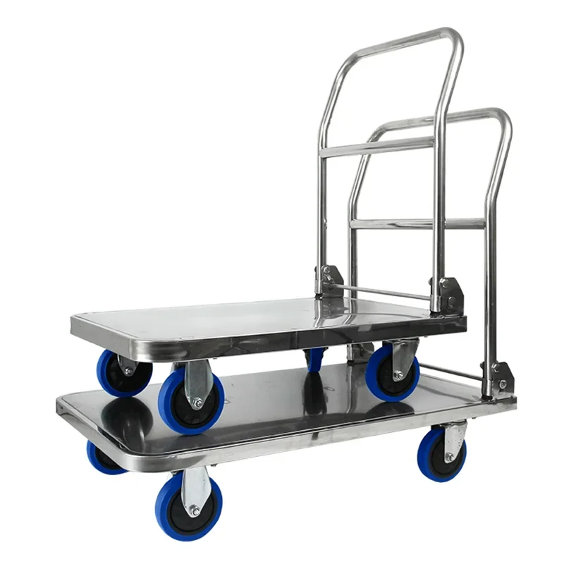 

Made in China 304 stainless steel foldable trolley 201 stainless steel platform folding trolley