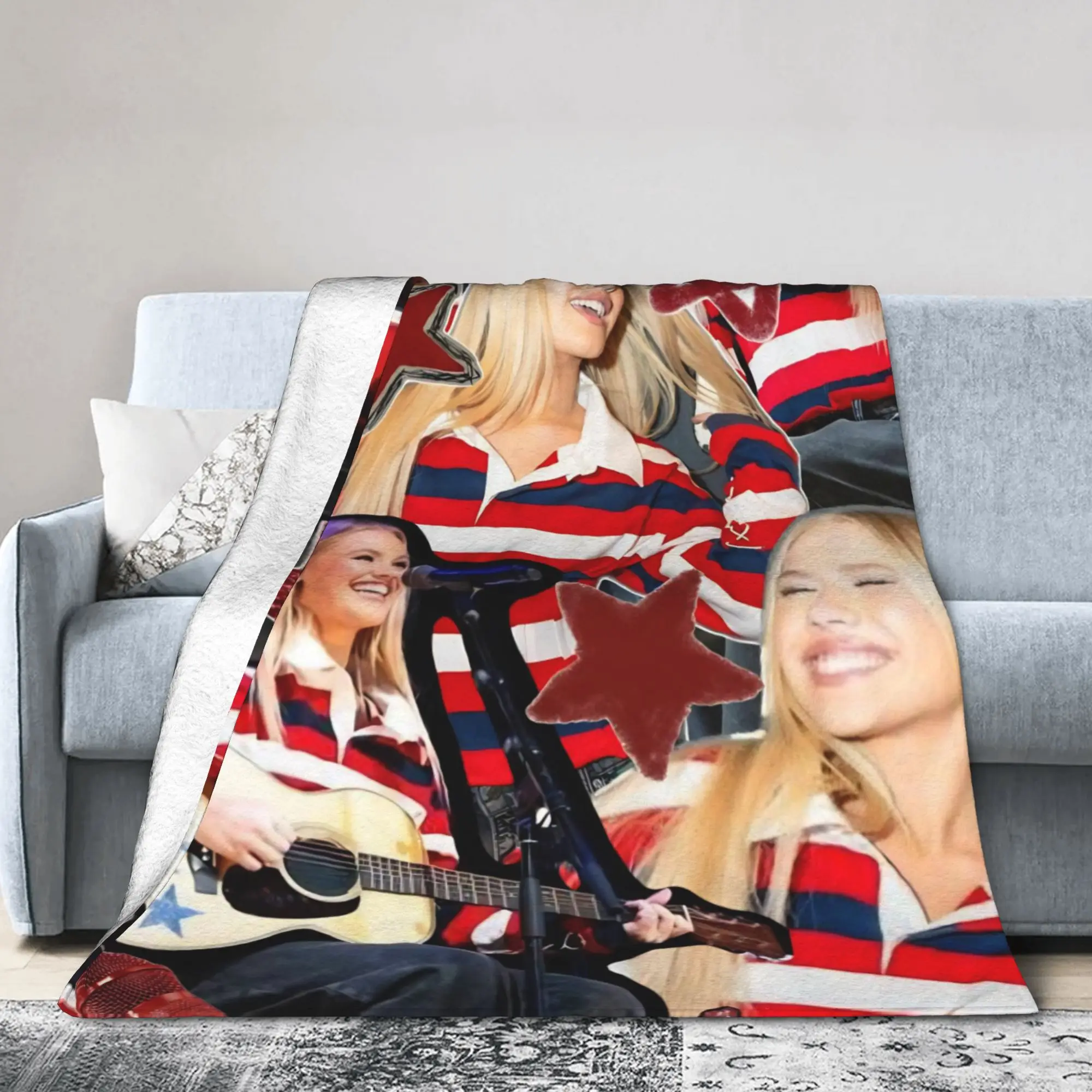 Bad Taste Freyas Singer Skyes  Blankets  Flannel Throw Blanket Home Couch Decoration Lightweight Bedspreads